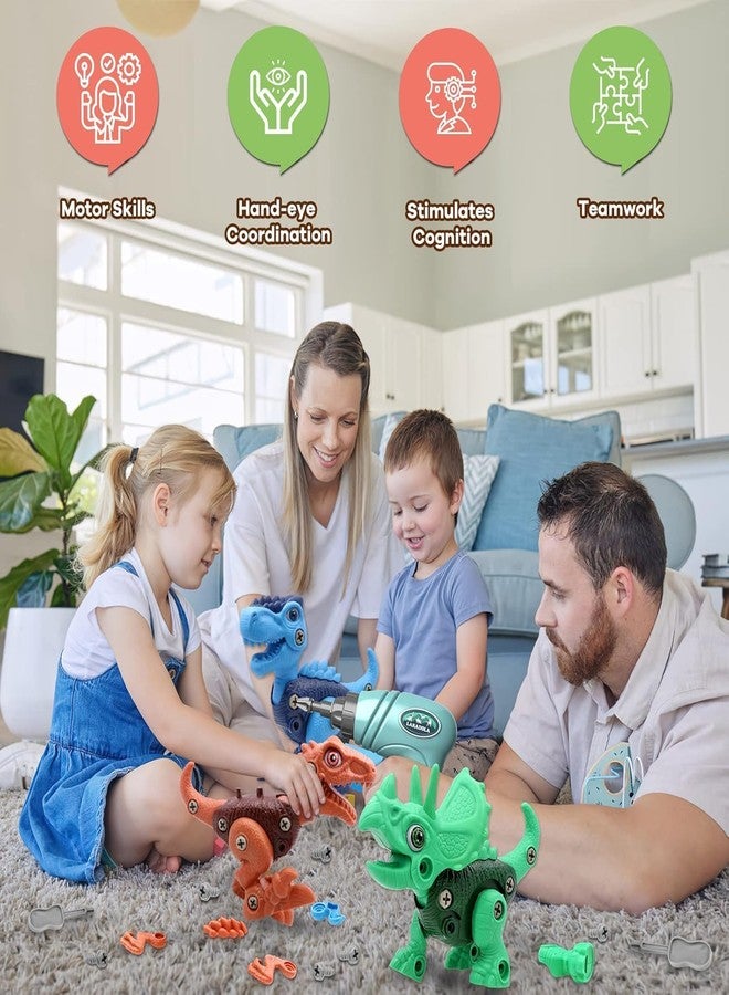 LANLOY Dinosaur Building Toys, Learning Play Kit, Educational Toys for Kids, Dinosaur Toys -Pack of 4 Dinosaurs with Screwdrivers (Multicolor & Design) - Image 4